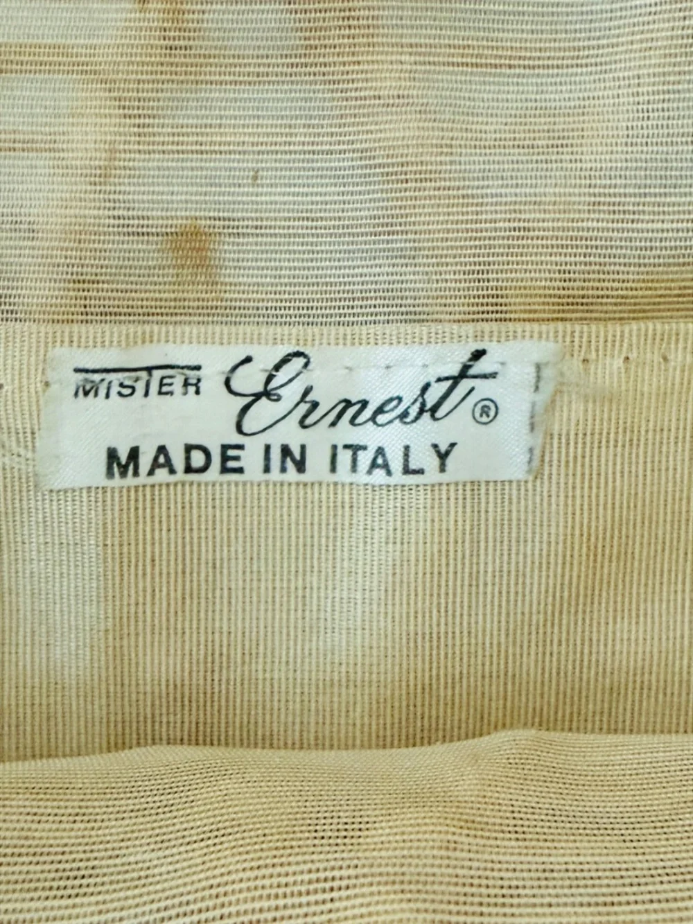 Mister Ernest Vintage tan  Macrame Italian Shoulder Bag, Large